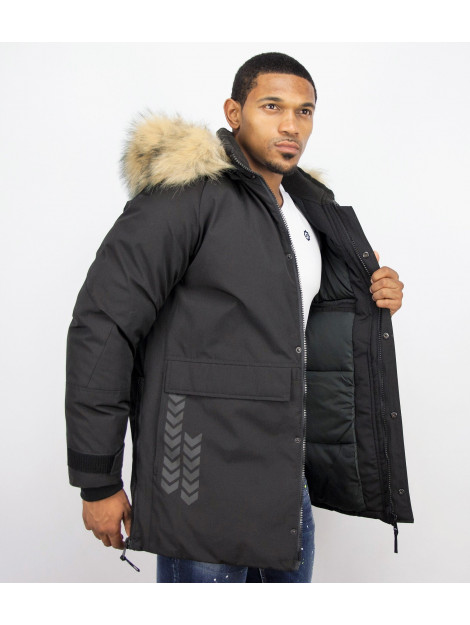 Enos Lange parka jas met bontkraag - Winterjas PI-9803Z large