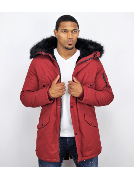 Enos Lange winterjas met bontkraag CA-7023B  | CA-7105B large