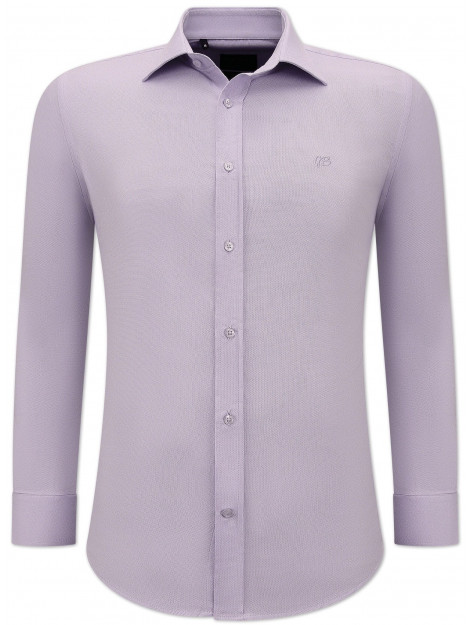 Gentile Bellini Getailleerde banco oxford shirt paars 3128 large