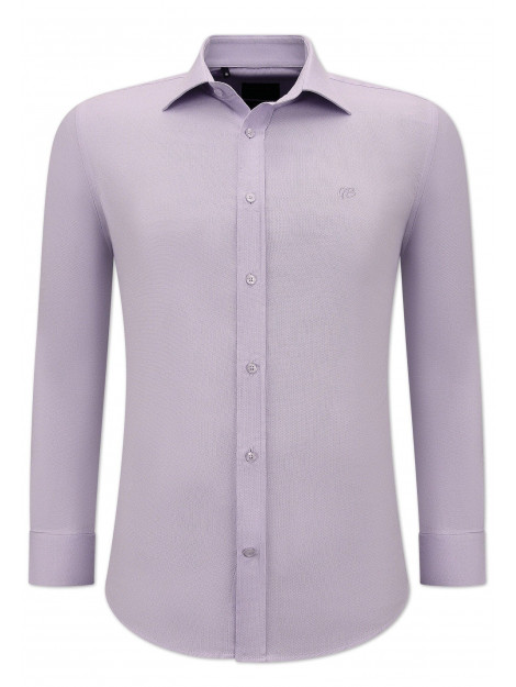 Gentile Bellini Getailleerde banco oxford shirt paars 3128 large