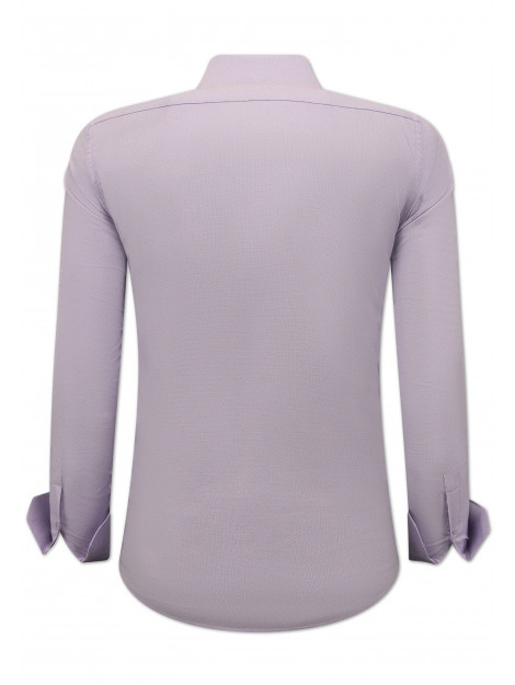 Gentile Bellini Getailleerde banco oxford shirt paars 3128 large