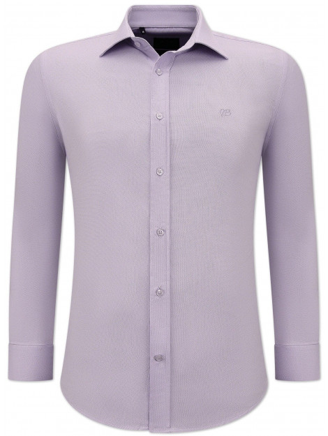 Gentile Bellini Getailleerde banco oxford shirt paars 3128 large