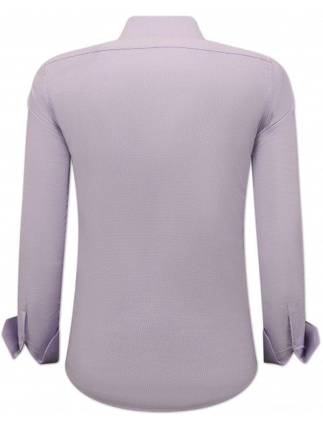 Gentile Bellini Getailleerde banco oxford shirt paars 3128 large