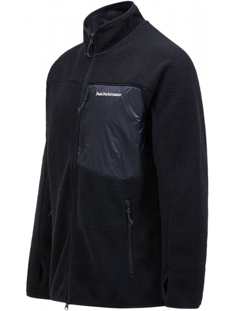 Peak Performance M. pile zip jacket black G79711030-black large