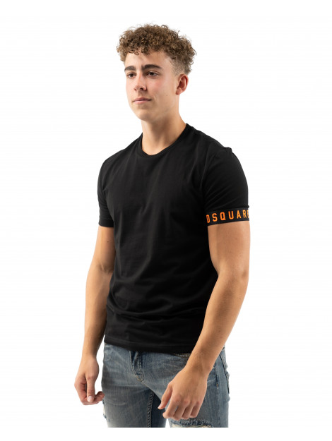 Dsquared2 Round neck t-hirt round-neck-t-shirt-00050246-black-orange large