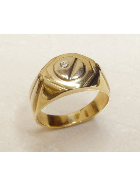 Christian Geel en wit gouden cachet ring met diamant 920973K-2828JC large