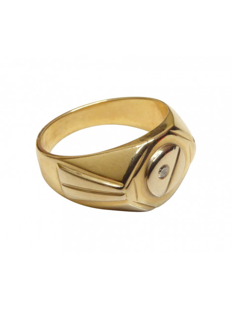 Christian Geel en wit gouden cachet ring met diamant 920973K-2828JC large