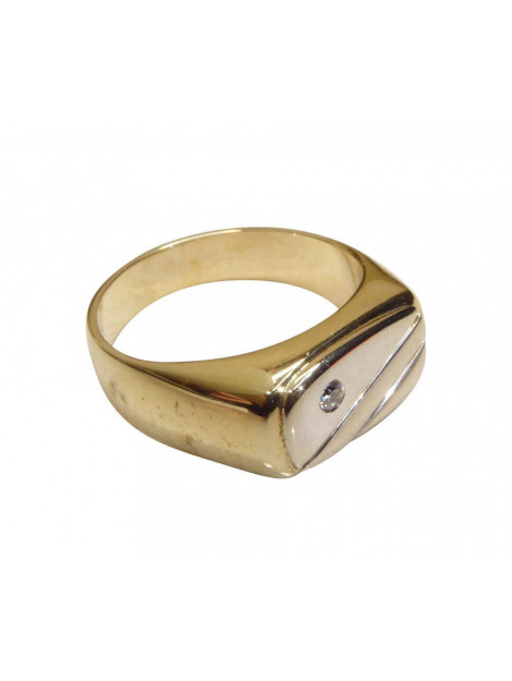 Christian Bicolor gouden cachet ring met diamant 4E5F55-0228JC large
