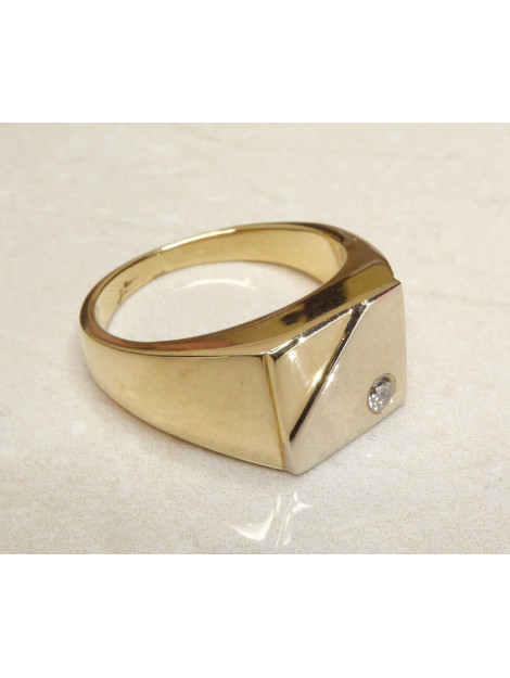 Christian Gouden cachet ring met diamant 8R5F55-0068JC large