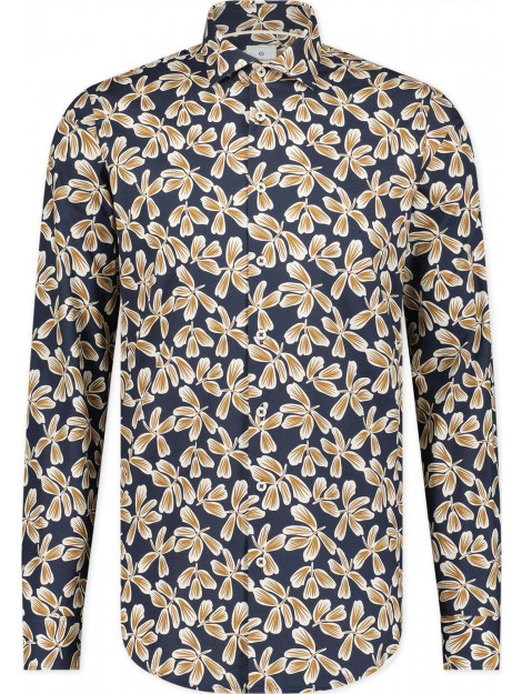 Blue Industry 3104-32 shirt navy with white & brown dessin 3104-32-Navy large