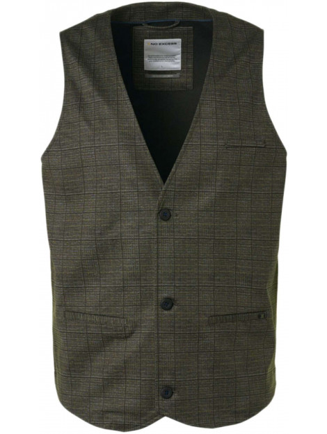 No Excess Gilet jersey stretch check taupe 21640805-044 large