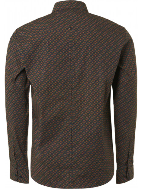 No Excess Shirt stretch allover printed caramel 21450936-048 large