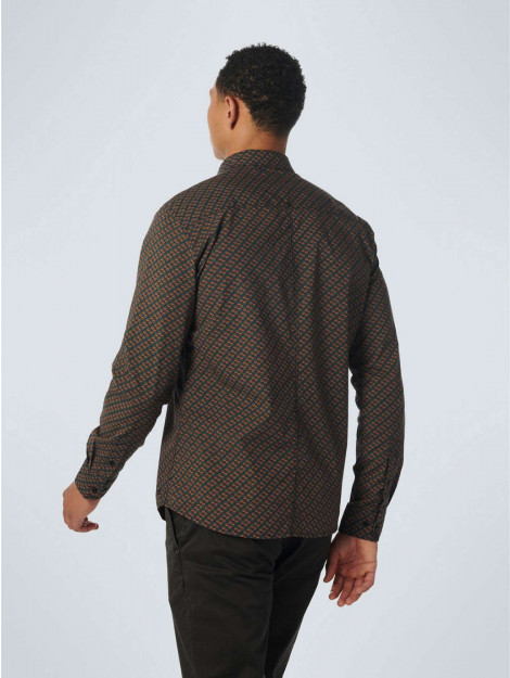 No Excess Shirt stretch allover printed caramel 21450936-048 large