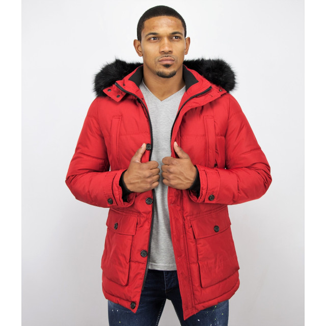 Enos Lange winterjas met bontkraag PI-8667R large