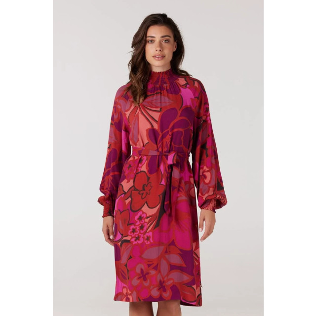 Jansen Amsterdam Juffrouw jansen wfp598 dress print with smocked turtle multi fuchsia wfp598 large