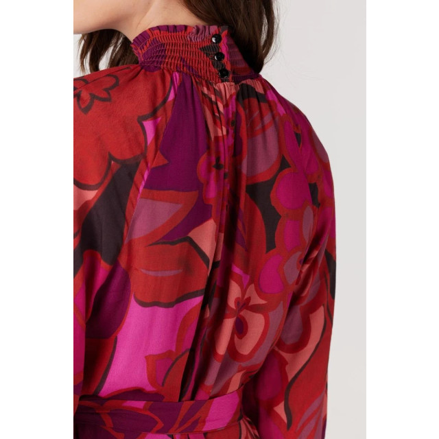 Jansen Amsterdam Juffrouw jansen wfp598 dress print with smocked turtle multi fuchsia wfp598 large