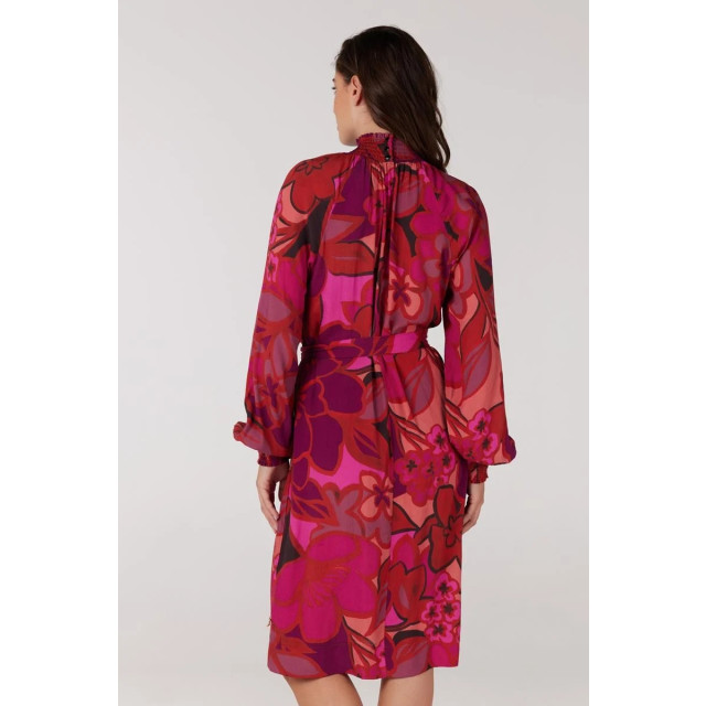 Jansen Amsterdam Juffrouw jansen wfp598 dress print with smocked turtle multi fuchsia wfp598 large