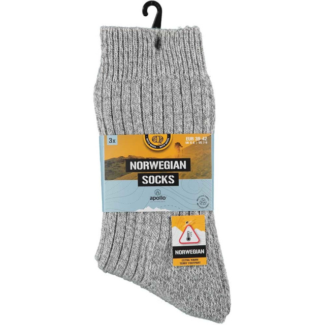Apollo Noorse sokken heren terry 3-pack 125001000-46 large