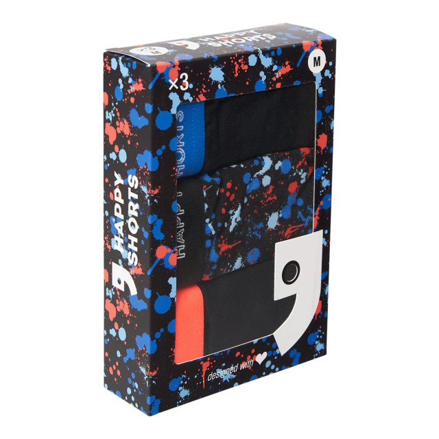 Happy Shorts 3-pack boxershorts heren d908 neon colour splashes print HS-J-908 large