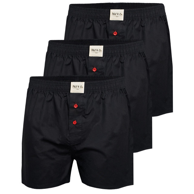 Phil & Co Wijde boxershorts heren geweven katoen effen 3-pack HBOD-92 large