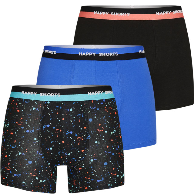 Happy Shorts 3-pack boxershorts heren colour splashes zwart HS-J-865 large
