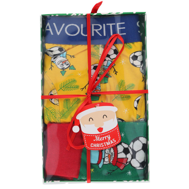 Apollo Heren kerst boxershort + sokken cadeau set favourite santa giftbox 121997001COMB2 large Apollo Heren kerst boxershort + sokken cadeau set favourite santa giftbox 121997001COMB2 large