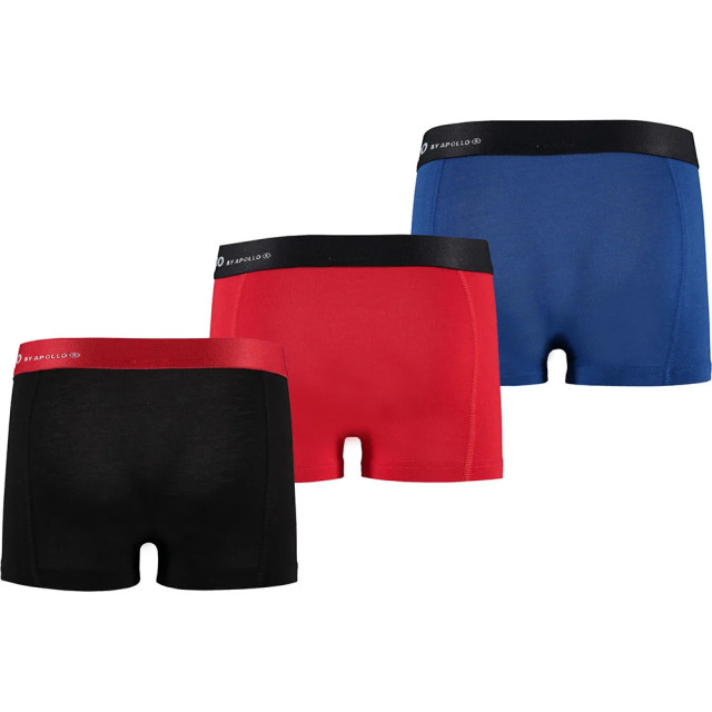 Apollo Bamboe boxershorts jongens 3-pack zwart blauw rood 163700000-004 large