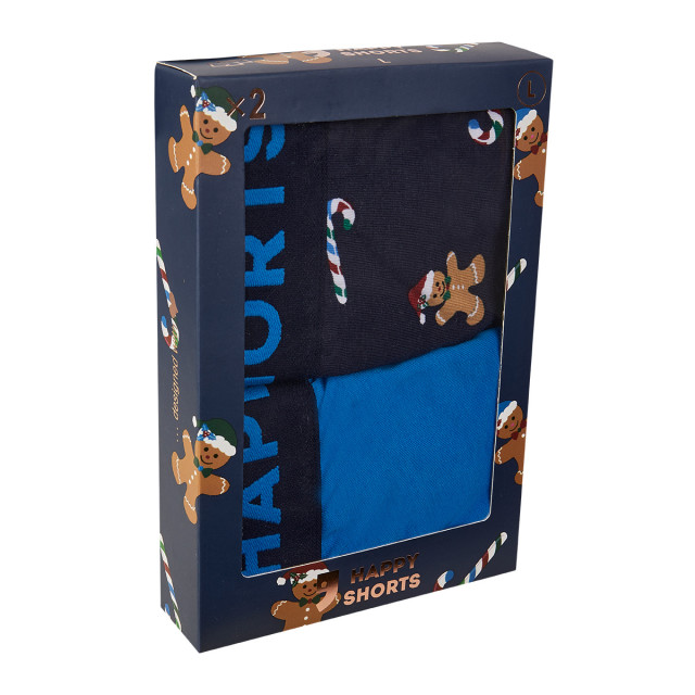 Happy Shorts 2-pack kerst boxershorts heren gingerbread man HS-J-844 large