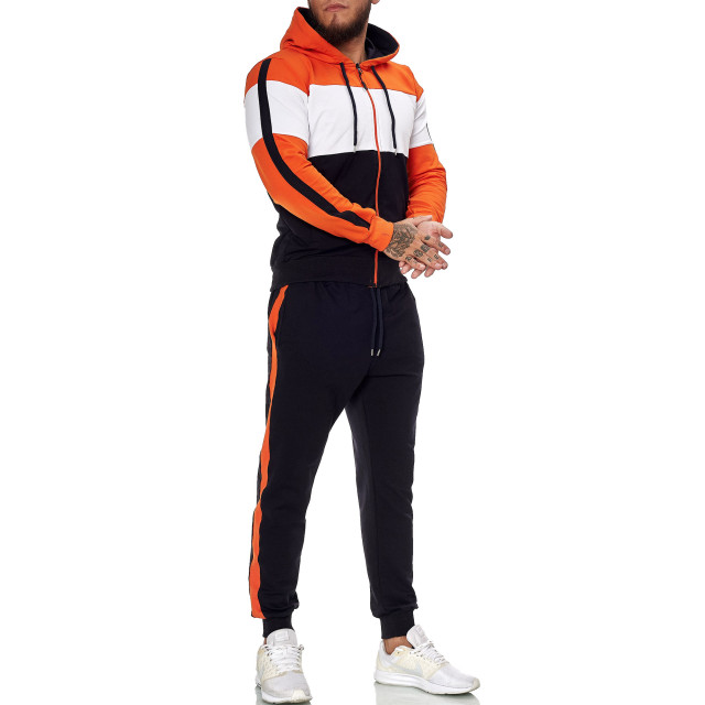One Redox Heren joggingpak oranje wit huispak 1082 30143-1082 large