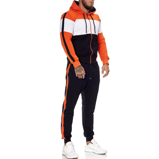 One Redox Heren joggingpak oranje wit huispak 1082 30143-1082 large