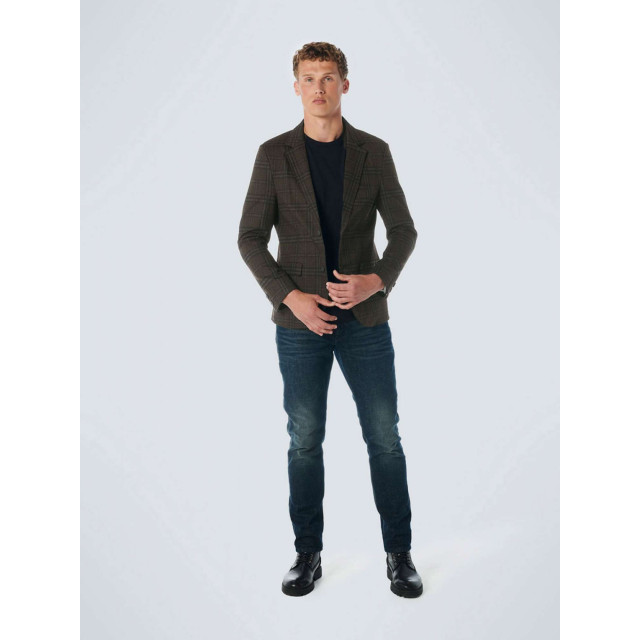 No Excess Blazer jersey stretch check coffee 21910906-196 large