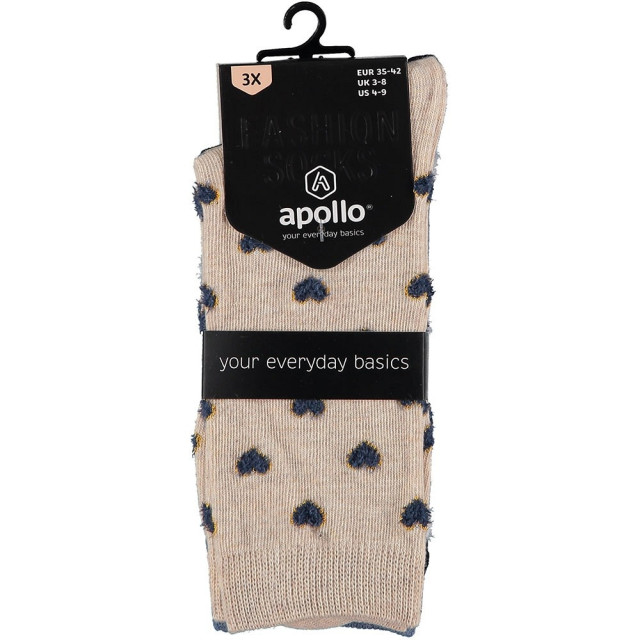 Apollo Fashion sokken dames hartjes stippen sterren print 130014274 large