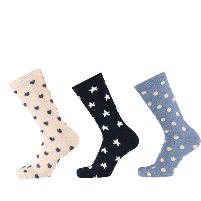 Apollo Fashion sokken dames hartjes stippen sterren print 130014274 large