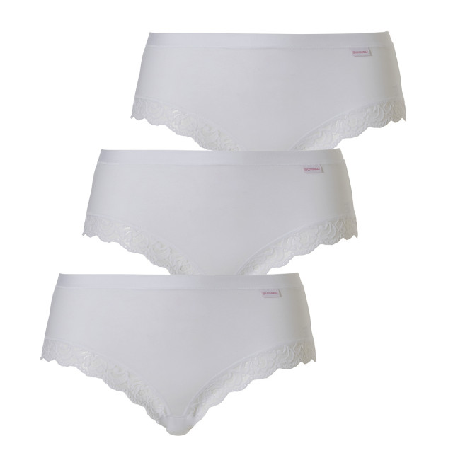 Cotonella Dames slip met kant midi 3-pack AD178-01 large