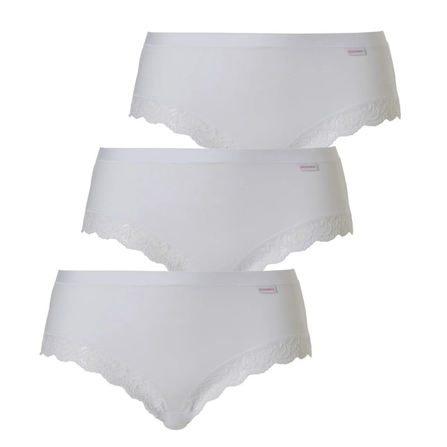 Cotonella Dames slip met kant midi 3-pack AD178-01 large