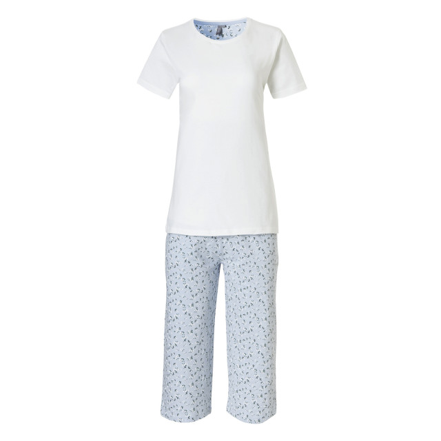 By Louise Dames capri korte pyjama set / blauw BL-167-02 large