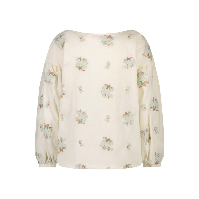Nukus Della blouse Della Embroidery- Offwhite Aqua large