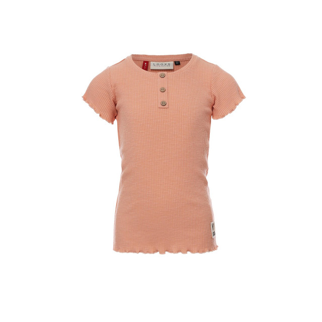 Looxs Revolution T-shirt slub rib jersey koraal voor meisjes in de kleur 2312-7464-285 large