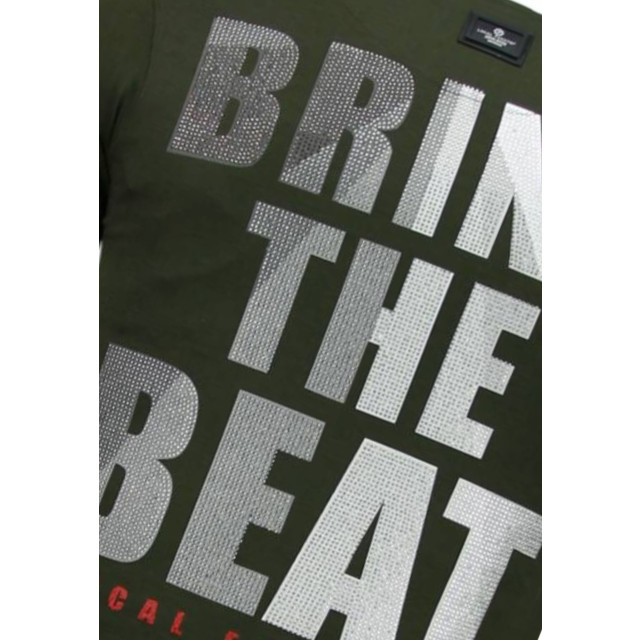 Local Fanatic Skull bring the beat rhinestone t-shirt 5779G large