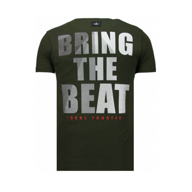 Local Fanatic Skull bring the beat rhinestone t-shirt 5779G large