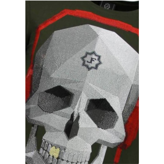 Local Fanatic Skull bring the beat rhinestone t-shirt 5779G large