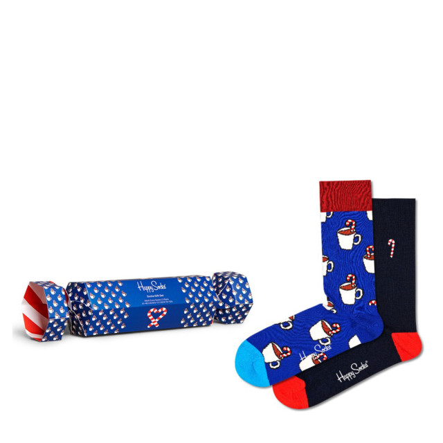 Happy Socks 2-pack candy cane & cocoa gift set gift box unisex XCCC02-6500 2-Pack C large
