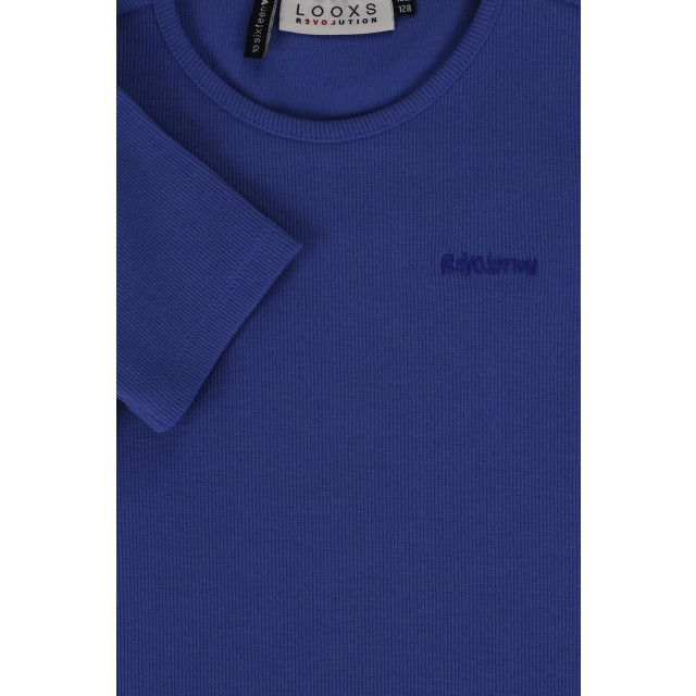 Looxs Revolution Top rib jersey violet blue voor meisjes in de kleur 2311-5416-177 large Looxs Revolution Top rib jersey violet blue voor meisjes in de kleur 2311-5416-177 large