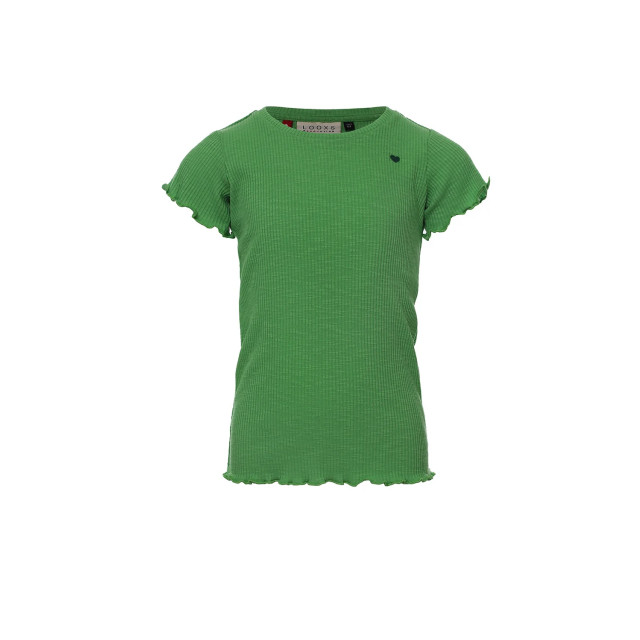 Looxs Revolution T-shirt slub jersey clover green voor meisjes in de kleur 2311-7420-302 large