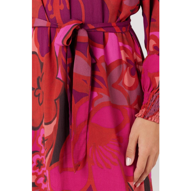 Jansen Amsterdam Juffrouw jansen wfp598 dress print with smocked turtle multi fuchsia wfp598 large