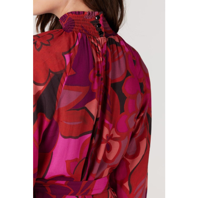 Jansen Amsterdam Juffrouw jansen wfp598 dress print with smocked turtle multi fuchsia wfp598 large
