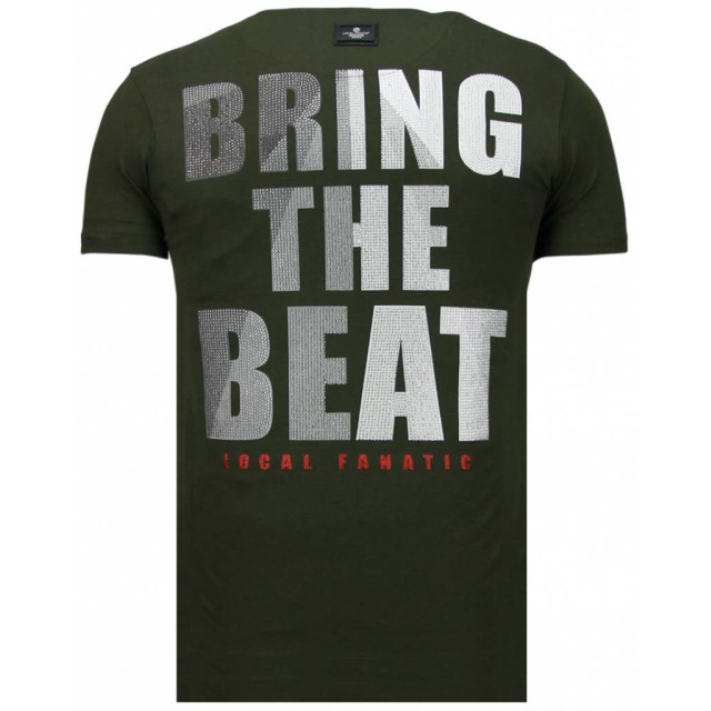 Local Fanatic Skull bring the beat rhinestone t-shirt 5779G large