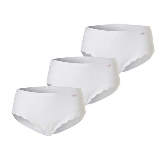 Cotonella Dames slip met kant midi 3-pack AD178-01 large