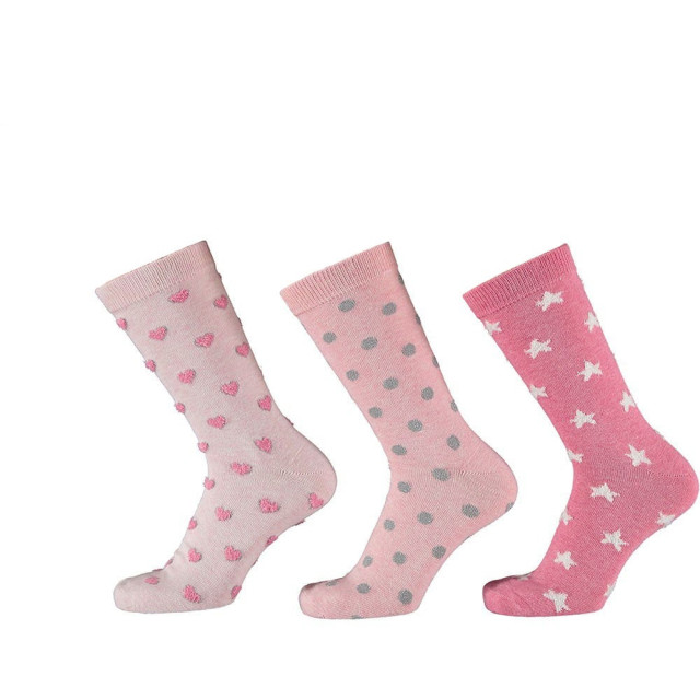 Apollo Fashion sokken dames hartjes stip ster print 130014274 large