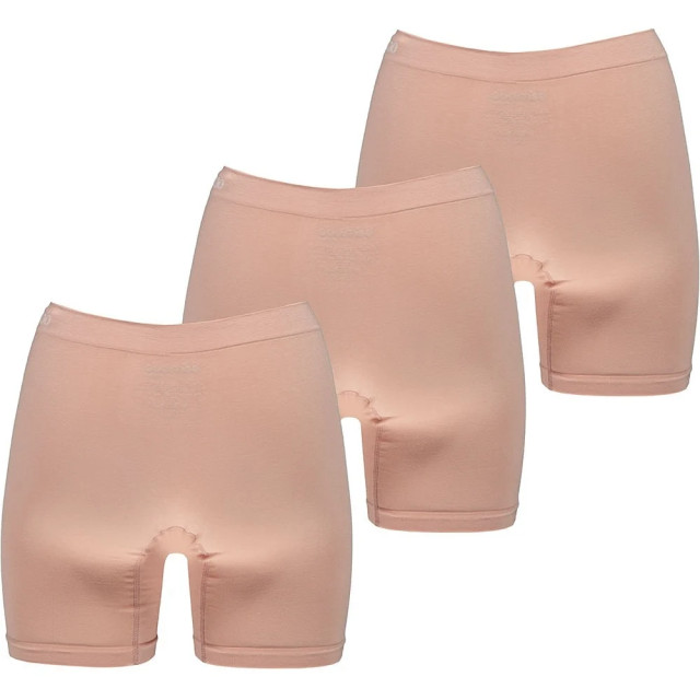 Apollo Seamless dames short bamboe onderbroek met pijpjes naadloos huidskleur 3-pack 161850004-SKIN large